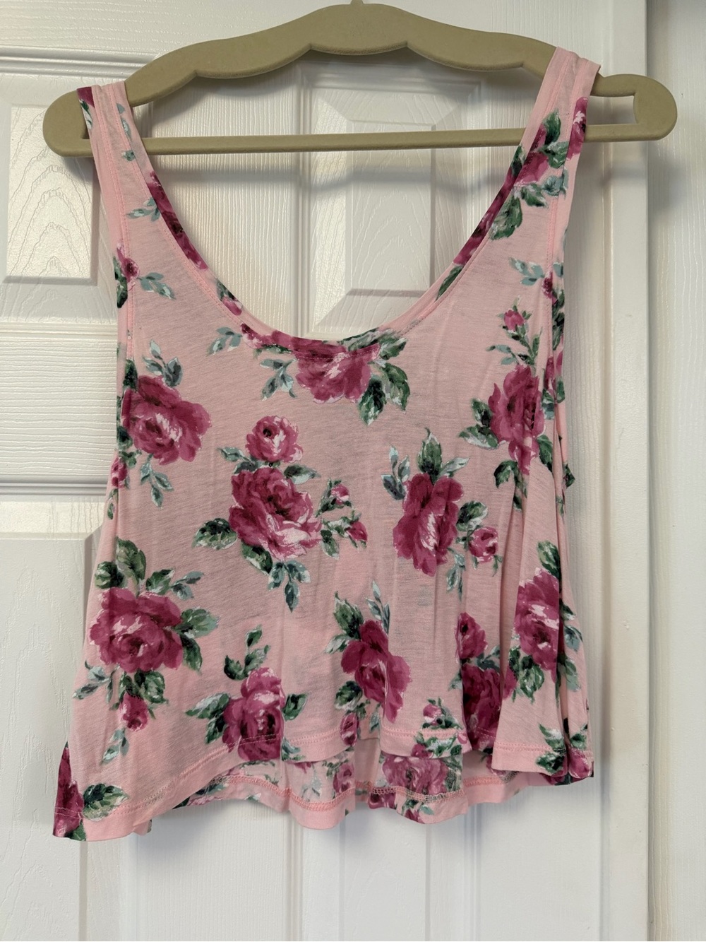 Aritzia Pink Floral Scoop-Neck Tank Top